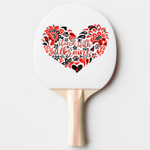 Stand with Ukraine lettering and heart Ping Pong Paddle
