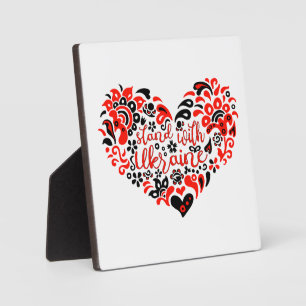 Stand with Ukraine lettering and heart Plaque