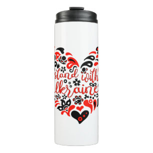 Stand with Ukraine lettering and heart Thermal Tumbler
