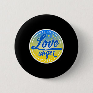 Stand With Ukraine Love Over Anger Music 1  6 Cm Round Badge