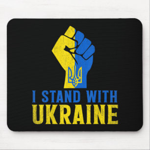 Stand With Ukraine Love Support Ukraine Men Women  Mouse Pad