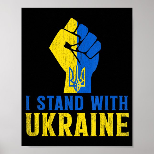 Stand With Ukraine Love Support Ukraine Men Women  Poster (Front)