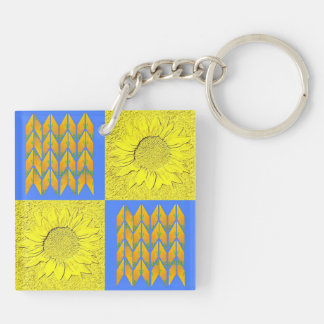 Stand with Ukraine pattern Key Ring