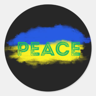 Stand with Ukraine , Peace, No War, Slava Ukraini, Classic Round Sticker