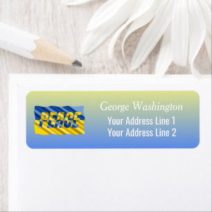 Stand with Ukraine, Peace, Ukraine Flag, Anti War Return Address Label
