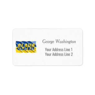 Stand with Ukraine, Slava Ukraini, Ukraine Flag Label