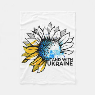 Stand With Ukraine Sunflower - Ukraine Strong Clot Fleece Blanket