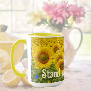 Stand with Ukraine Sunflower Yellow Mug