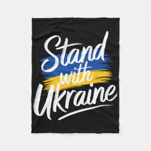 Stand With Ukraine Support Solidarity Peace Ukrain Fleece Blanket