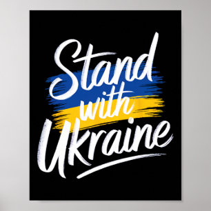 Stand With Ukraine Support Solidarity Peace Ukrain Poster