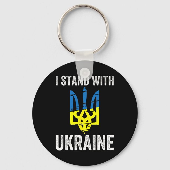 Stand With Ukraine Support Ukraine Resist Protest  Key Ring (Front)
