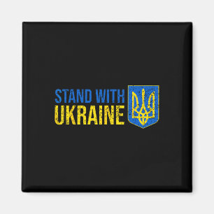 Stand With Ukraine Ukrainian Flag Coat-of-arms Ukr Magnet