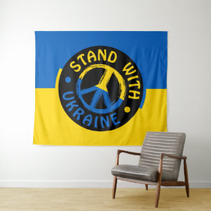 Stand With Ukraine Wall Tapestry