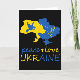 Stand With Ukrainian Peace Love Ukraine Flag Card