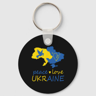 Stand With Ukrainian Peace Love Ukraine Flag  Key Ring