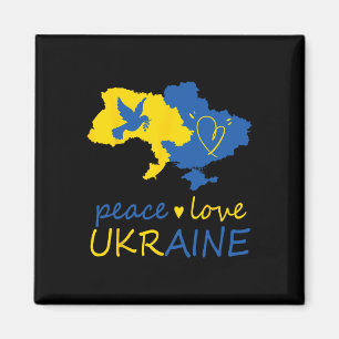 Stand With Ukrainian Peace Love Ukraine Flag  Magnet