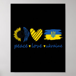 Stand With Ukrainian Peace Love Ukraine Sunflower Poster