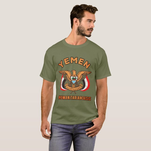 Stand With Yemen, Golden Eagle National Emblem T-Shirt (Front Full)