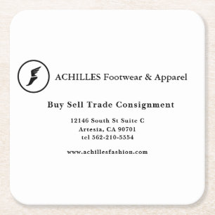 Standard, 3.5" x 2.0" Business Card Square Paper Coaster