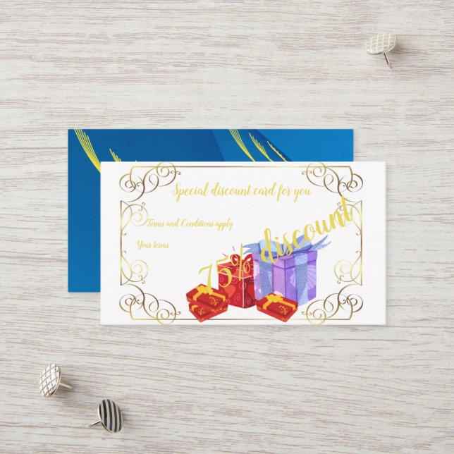 Standard, 3.5" x 2.0" Discount Card (Front/Back In Situ)