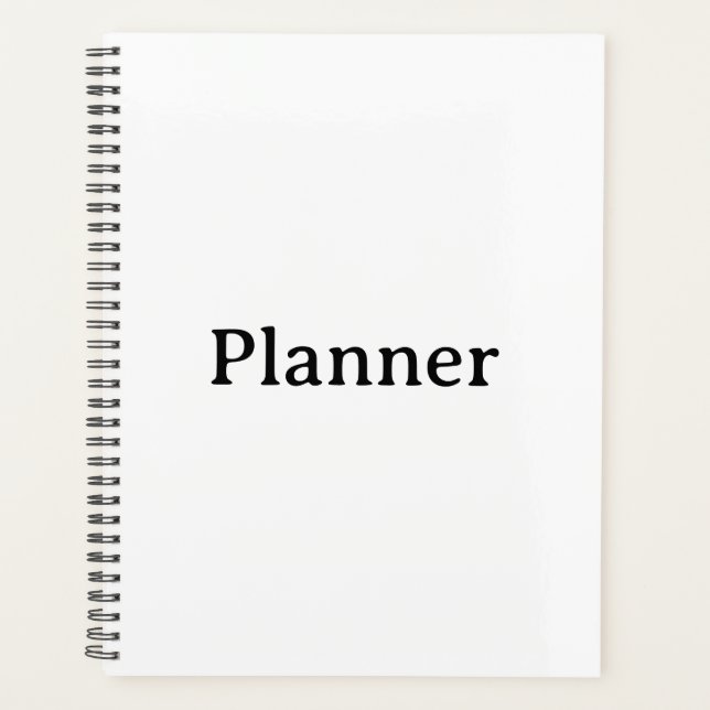Standard 8.5" x 11" Soft Cover, Black Spiral  Planner (Front)