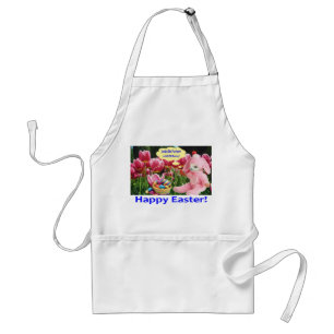 standard apron.  Happy Easter.  alpaca/bunny Apron