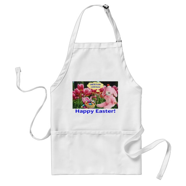 standard apron.  Happy Easter.  alpaca/bunny Standard Apron (Front)