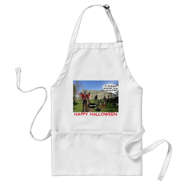standard apron.  Happy Halloween.  devil goat Apron (Front)