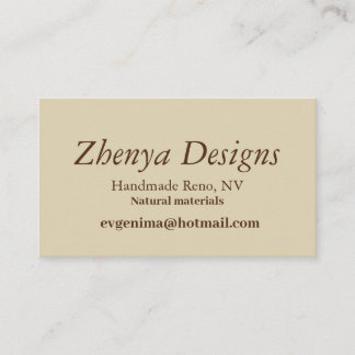 Standard Business Card Zhenya Designs