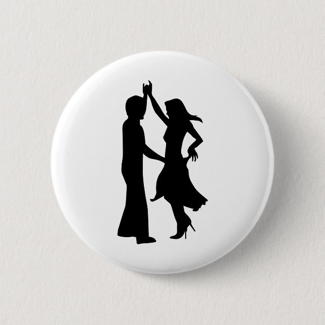 Standard dancing couple 6 cm round badge (Front)