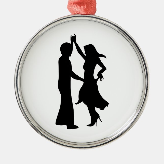 Standard dancing couple metal ornament (Front)
