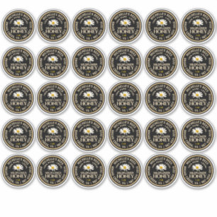 Standard Mason Jar Lid Honey Label Daisy 2.125"