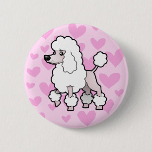 Standard/Miniature/Toy Poodle Love (show cut) 6 Cm Round Badge