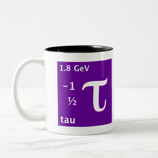 Standard Model (tau) Two-Tone Coffee Mug (Left)