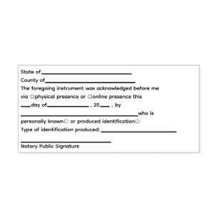 Standard Notary Public Acknowledgement Self-inking Stamp