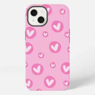 Standard Pink Hearts iPhone Case