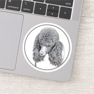 Standard Poodle Black Parti Painting - Dog Art