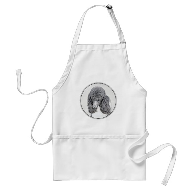 Standard Poodle Black Parti Painting - Dog Art Apron (Front)