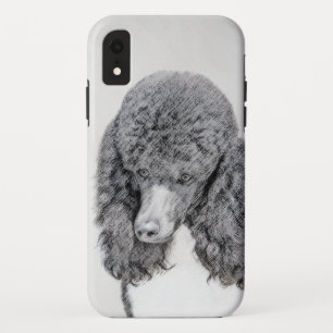 Standard Poodle Black Parti Painting - Dog Art iPhone XR Case
