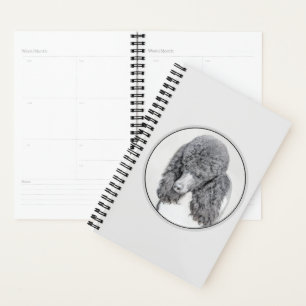 Standard Poodle Black Parti Painting - Dog Art Planner