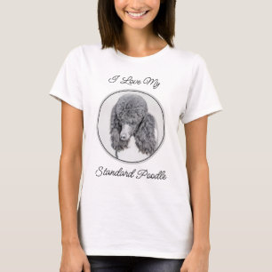 Standard Poodle Black Parti Painting - Dog Art T-Shirt