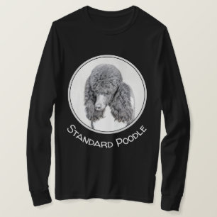 Standard Poodle Black Parti Painting - Dog Art T-Shirt