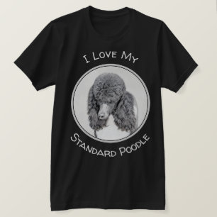 Standard Poodle Black Parti Painting - Dog Art T-Shirt