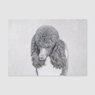 Standard Poodle Black Parti Painting - Dog Art Tissue Paper