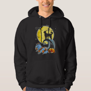 Standard Poodle Dog And Moon Funny Halloween Gift Hoodie