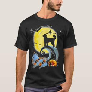 Standard Poodle Dog And Moon Funny Halloween Gift T-Shirt