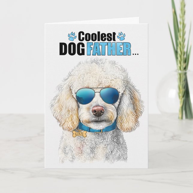 Standard Poodle Dog Coolest Dad Father's Day Holiday Card (Front)