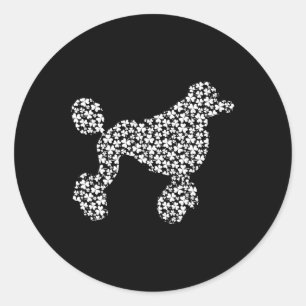 Standard Poodle Dog Cute Shamrock St Patricks Day Classic Round Sticker