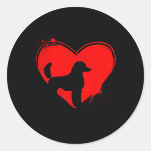 Standard Poodle Dog Heart Shape Valentine Dog Love Classic Round Sticker