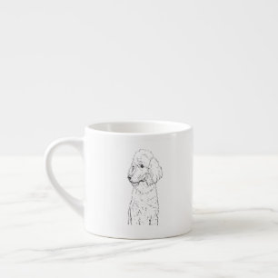 Standard Poodle Dog Illustration - Ink Art Espresso Cup